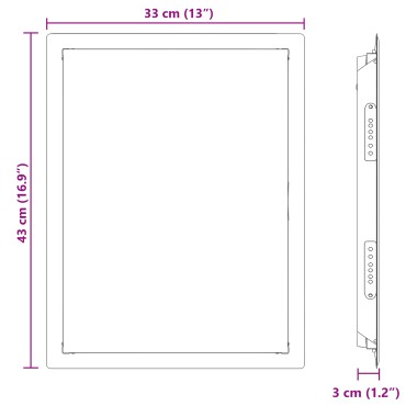 vidaXL Πάνελ Πρόσβασης Λευκό 43 x 33 x 3 cm Ατσάλι