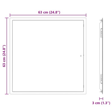 vidaXL Πάνελ Πρόσβασης Λευκό 63 x 63 x 3 cm Ατσάλι