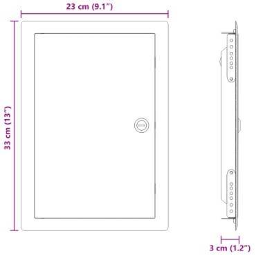 vidaXL Πάνελ Πρόσβασης Λευκό 33 x 23 x 3 εκ Ατσάλι