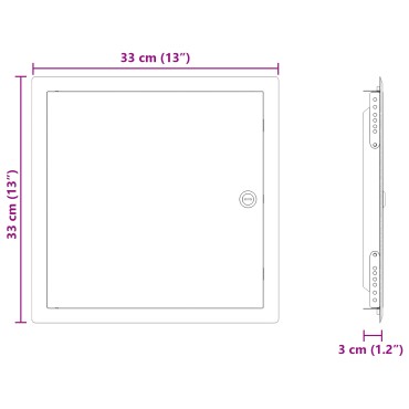 vidaXL Πάνελ Πρόσβασης Λευκό 33 x 33 x 3 cm Ατσάλι