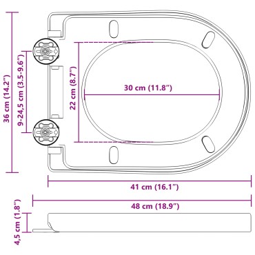 vidaXL Λεκάνη Ρυθμιζόμενο Λευκό 48 x 36,5 x 4,5 εκ Πολυπροπυλένιο