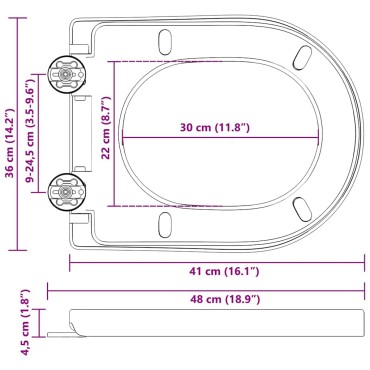 vidaXL Λεκάνη Ρυθμιζόμενο Λευκό 48 x 36,5 x 4,5 εκ Πολυπροπυλένιο