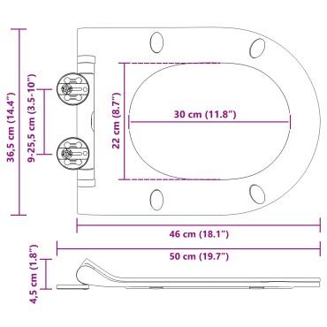vidaXL Λεκάνη Ρυθμιζόμενος Μαύρο 50 x 36,5 x 5 εκ Πολυπροπυλένιο