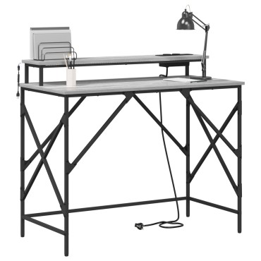 vidaXL Γραφείο Γκρίζο Σονομα 100x50x86,5cm Επεξεργασμένο Ξύλο 1 τεμ.