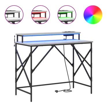 vidaXL Γραφείο Γκρίζο Σονομα 100x50x86,5cm Επεξεργασμένο Ξύλο 1 τεμ.