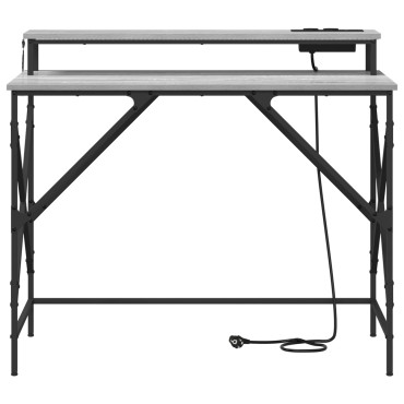 vidaXL Γραφείο Γκρίζο Σονομα 100x50x86,5cm Επεξεργασμένο Ξύλο 1 τεμ.