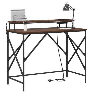 vidaXL Γραφείο Καφέ δρυς 100x50x86,5cm Επεξεργασμένο Ξύλο 1 τεμ.