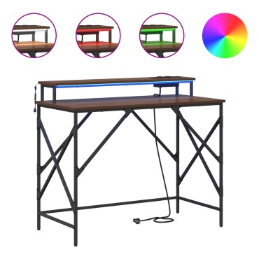 vidaXL Γραφείο Καφέ δρυς 100x50x86,5cm Επεξεργασμένο Ξύλο 1 τεμ.