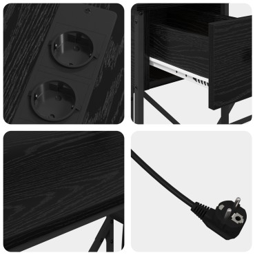 vidaXL Γραφείο Μαύρη Οξυά 120x79x86,5cm Επεξεργασμένο Ξύλο 1 τεμ.