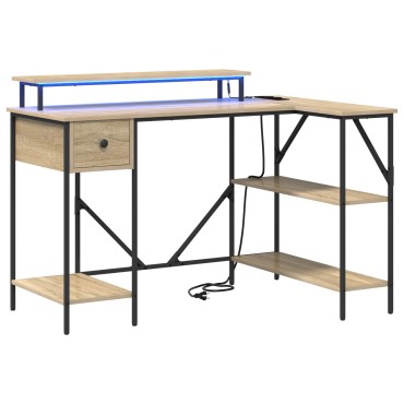 vidaXL Γραφείο Δρύς Sonoma 120x79x86,5cm Επεξεργασμένο Ξύλο 1 τεμ.