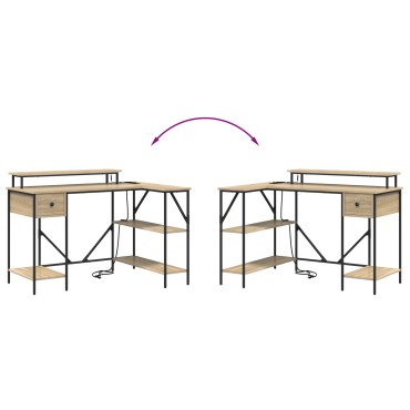 vidaXL Γραφείο Δρύς Sonoma 120x79x86,5cm Επεξεργασμένο Ξύλο 1 τεμ.