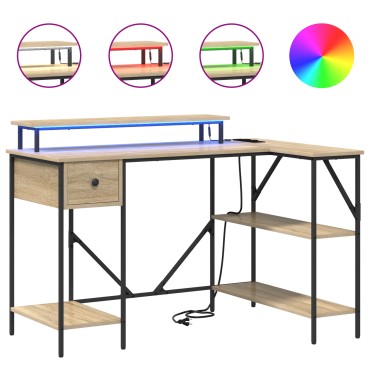 vidaXL Γραφείο Δρύς Sonoma 120x79x86,5cm Επεξεργασμένο Ξύλο 1 τεμ.
