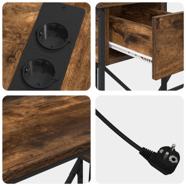 vidaXL Γραφείο Καπνιστό Δρύς 120x79x86,5cm Επεξεργασμένο Ξύλο 1 τεμ.