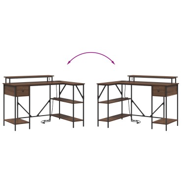 vidaXL Γραφείο Καφέ δρυς 120x79x86,5cm Επεξεργασμένο Ξύλο 1 τεμ.