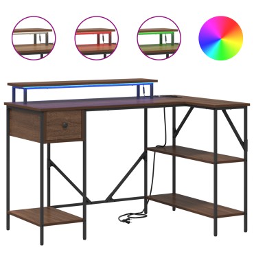 vidaXL Γραφείο Καφέ δρυς 120x79x86,5cm Επεξεργασμένο Ξύλο 1 τεμ.