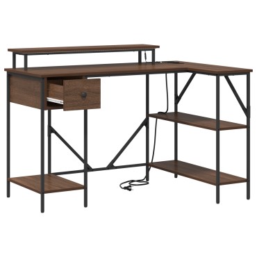 vidaXL Γραφείο Καφέ δρυς 120x79x86,5cm Επεξεργασμένο Ξύλο 1 τεμ.
