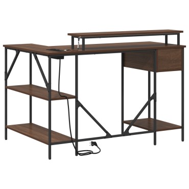 vidaXL Γραφείο Καφέ δρυς 120x79x86,5cm Επεξεργασμένο Ξύλο 1 τεμ.