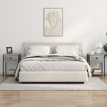 vidaXL Κομοδίνο Γκρίζο Σονομα 42x41x56cm Επεξεργασμένο Ξύλο 1 τεμ.
