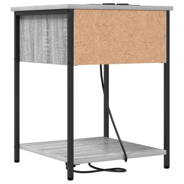 vidaXL Κομοδίνο Γκρίζο Σονομα 42x41x56cm Επεξεργασμένο Ξύλο 1 τεμ.