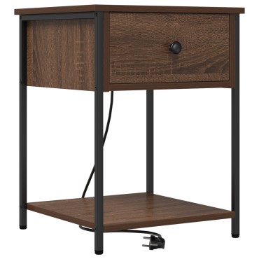 vidaXL Κομοδίνο Καφέ δρυς 42x41x56cm Επεξεργασμένο Ξύλο 1 τεμ.