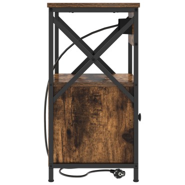 vidaXL Κομοδίνο Καπνιστό Δρύς 40x31x60cm Επεξεργασμένο Ξύλο 1 τεμ.