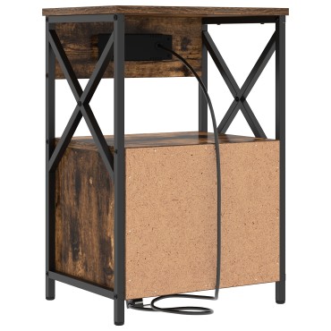 vidaXL Κομοδίνο Καπνιστό Δρύς 40x31x60cm Επεξεργασμένο Ξύλο 1 τεμ.