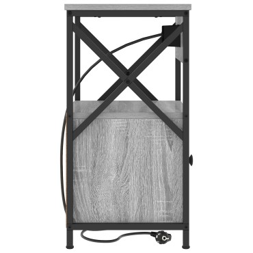 vidaXL Κομοδίνο Γκρίζο Σονομα 40x31x60cm Επεξεργασμένο Ξύλο 1 τεμ.