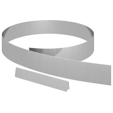 vidaXL Περίγραμμα γκαζόν 4 τμχ. 450 x 0,05 x 10 εκ Ασημί