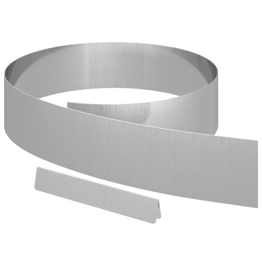 vidaXL Περίγραμμα γκαζόν 4 τμχ. 450 x 0.05 x 15 εκ Ασημί