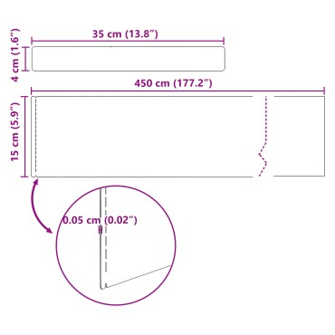 vidaXL Περίγραμμα γκαζόν 4 τμχ. 450 x 0.05 x 15 εκ Ασημί
