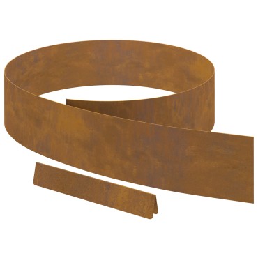 vidaXL Περίγραμμα γκαζόν 4 τμχ. 450 x 0.05 x 15 εκ Σκ rusty