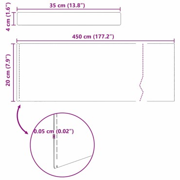 vidaXL Περίγραμμα γκαζόν 450 x 20 εκ Ανοξείδωτο ατσάλι Ασημί