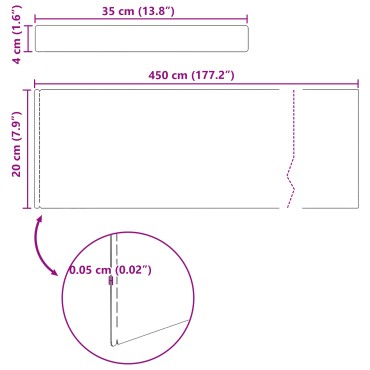 vidaXL Περίγραμμα γκαζόν 450 x 20 εκ Ανοξείδωτο ατσάλι Ασημί