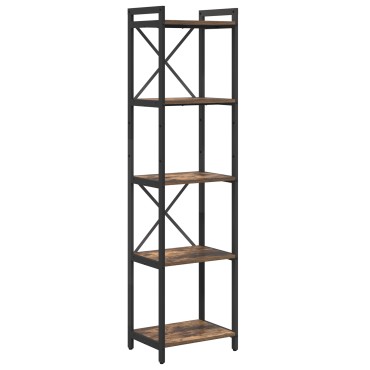 vidaXL Ράφι Βιβλίων 40x30x155cm Επεξεργασμένο Ξύλο Καπνιστό Δρύς 1 τεμ.