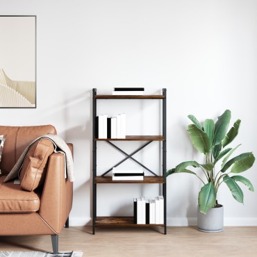vidaXL Ράφι Βιβλίων 60x30x120cm Επεξεργασμένο Ξύλο Καπνιστό Δρύς 1 τεμ.