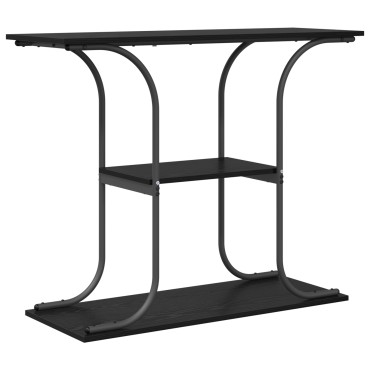 vidaXL Τραπέζι κονσόλας με ράφι Μαύρη Οξυά 101x35x80,5 εκ 1 τεμ.