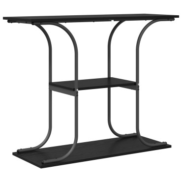 vidaXL Τραπέζι κονσόλας με ράφι Μαύρη Οξυά 101x35x80,5 εκ 1 τεμ.