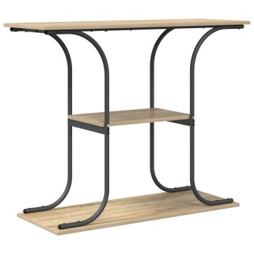 vidaXL Τραπέζι κονσόλας με ράφι Δρύς Sonoma 101x35x80,5 εκ 1 τεμ.
