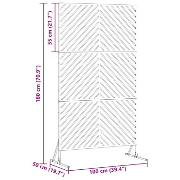 vidaXL Οθόνη Ιδιωτικότητας 100x50x180cm Σκ rusty