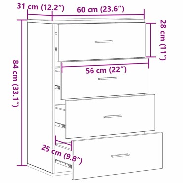 vidaXL Πλαϊνό γραφείο Μαύρη Οξυά 60x31x84cm Επεξεργασμένο Ξύλο 1 τεμ.