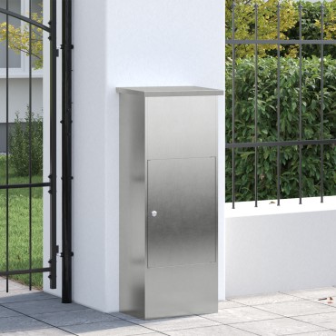 vidaXL Θυρίδα Πακέτων Ασημί 44,5 x 29 x 110,5 εκ Ανοξείδωτο ατσάλι