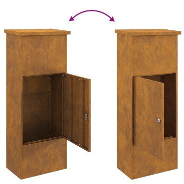 vidaXL Θυρίδα Πακέτων με αποθήκευση Σκ rusty 44,5 x 29 x 110,5 εκ