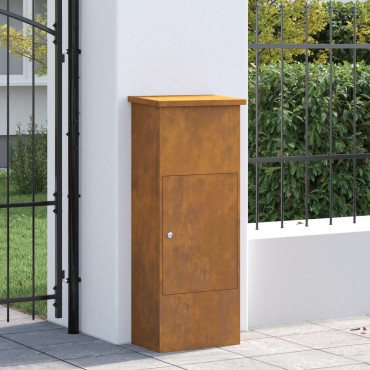 vidaXL Θυρίδα Πακέτων με αποθήκευση Σκ rusty 44,5 x 29 x 110,5 εκ