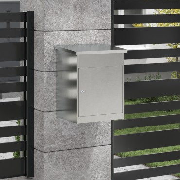 vidaXL Θυρίδα Πακέτων Ασημί 47,5 x 38 x 59 εκ. Ανοξείδωτο ατσάλι