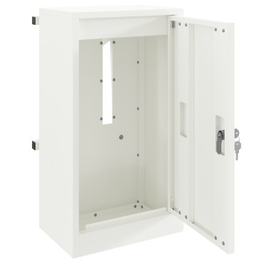 vidaXL γραμματοκιβώτιο με αποθήκευση Λευκό 30 x 20 x 55 εκ. Ατσάλι