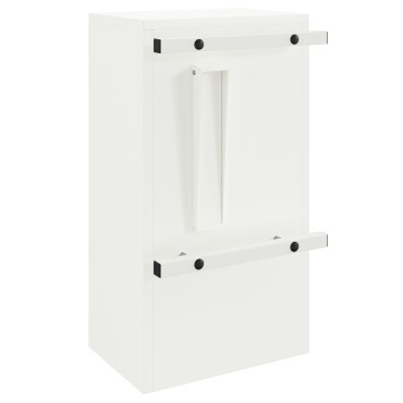 vidaXL γραμματοκιβώτιο με αποθήκευση Λευκό 30 x 20 x 55 εκ. Ατσάλι