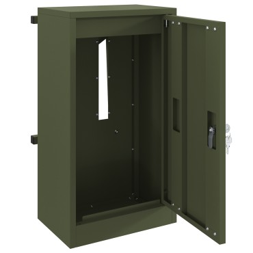 vidaXL γραμματοκιβώτιο με αποθήκευση Λαδί 30 x 20 x 55 εκ. Ατσάλι