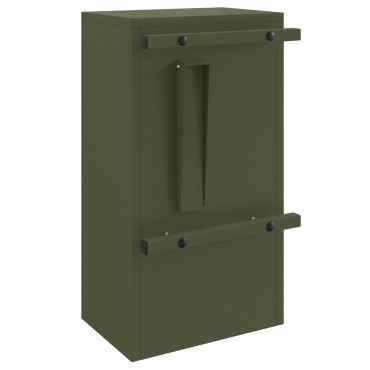 vidaXL γραμματοκιβώτιο με αποθήκευση Λαδί 30 x 20 x 55 εκ. Ατσάλι