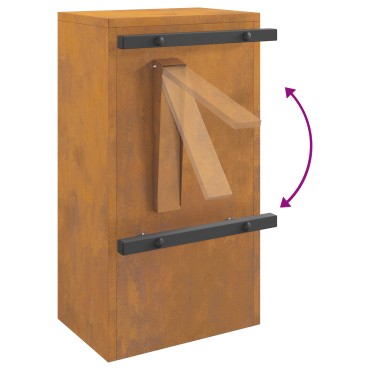 vidaXL γραμματοκιβώτιο με αποθήκευση Σκ rusty 30 x 20 x 55 εκ.