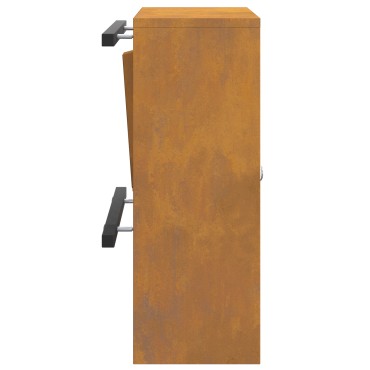 vidaXL γραμματοκιβώτιο με αποθήκευση Σκ rusty 30 x 20 x 55 εκ.
